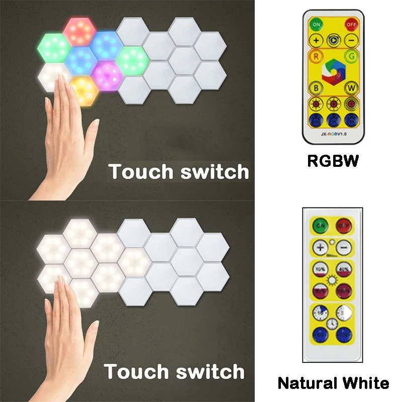 Светодиодный квантовый сенсорный ночник DIY с шестигранным дистанционным