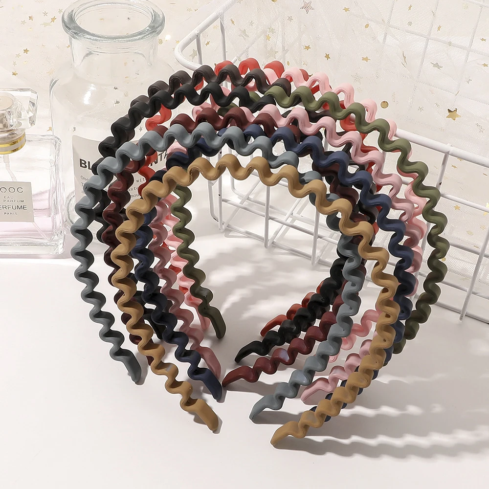 

Solid Female Frosted Bezel Headband Wave Hairband For Women Lady Hair Hoop Hair Accessories Headwear Headdress Elegant