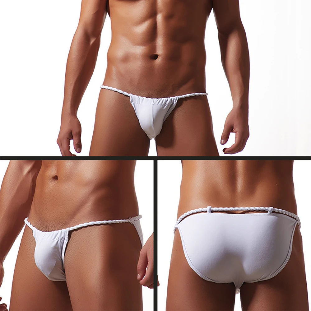 

Men Briefs Sexy Lingerie Low Waist Male Panties Tie Rope Underwear Cotton Erotic Underpants Breathable Comfortable Shorts