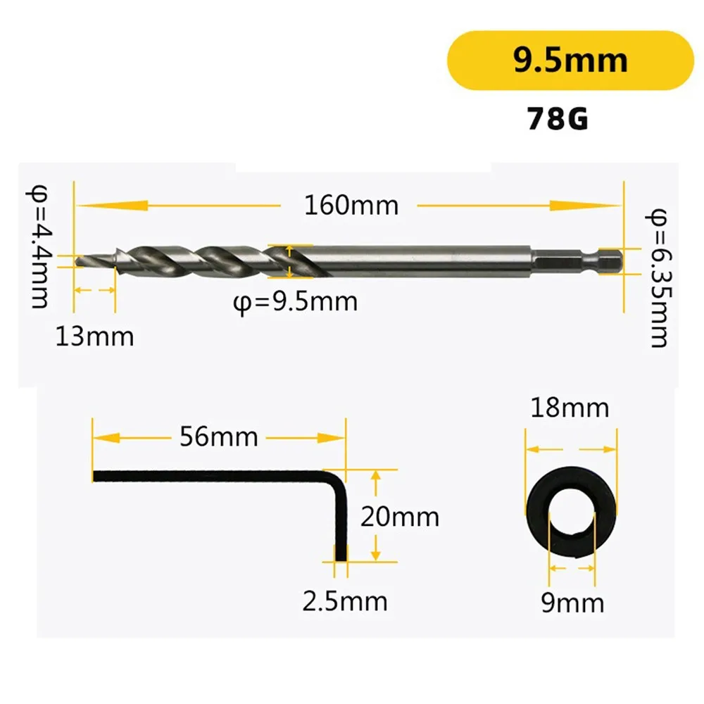 1 шт. 1/4 ''ступенчатое сверло с шестигранным хвостовиком 1/4'' косым