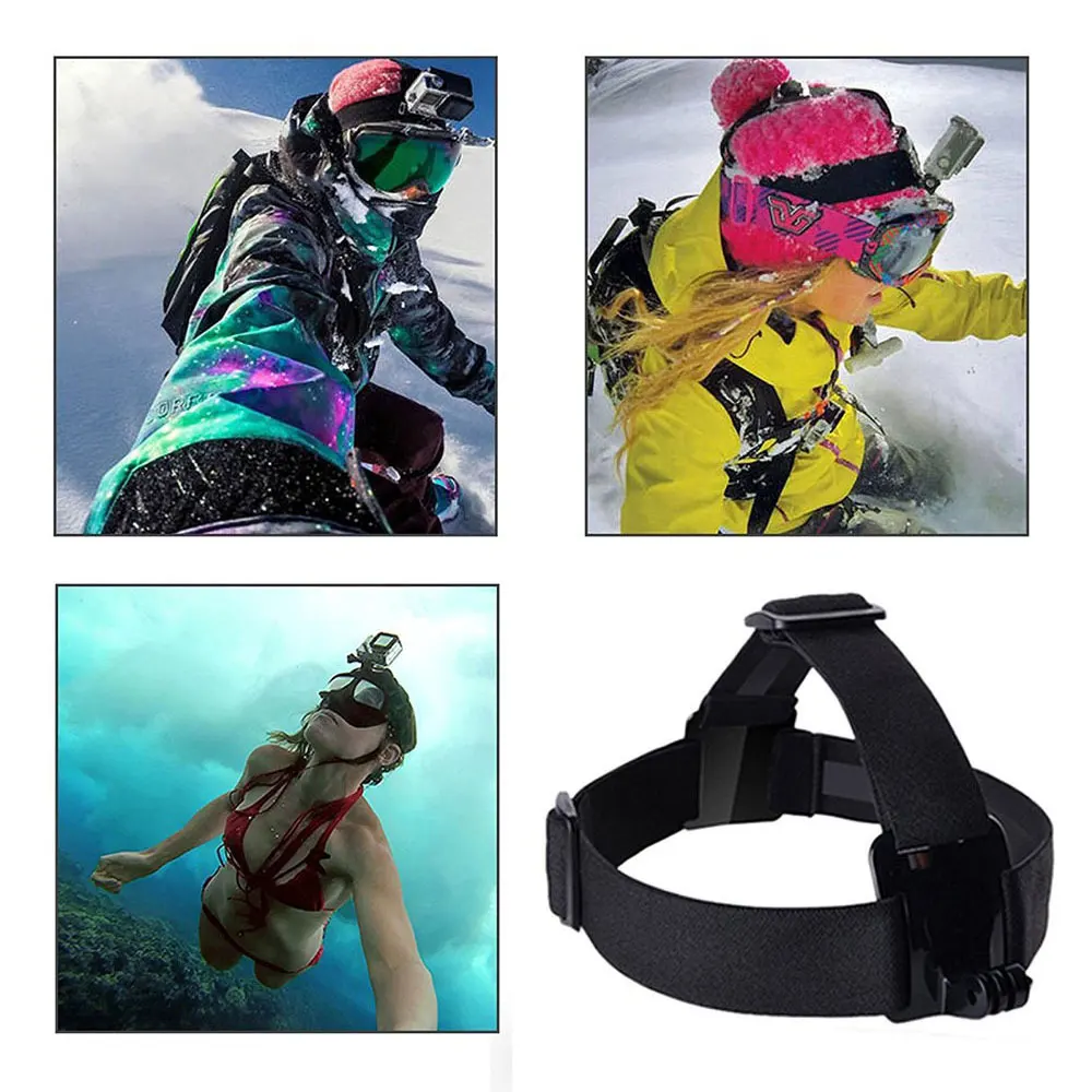 Adjustable Head Strap Band for Gopro Hero 6 5 4 3 Mount Belt Headband with Chin For DJI Osmo Action Camera Accessories | Электроника