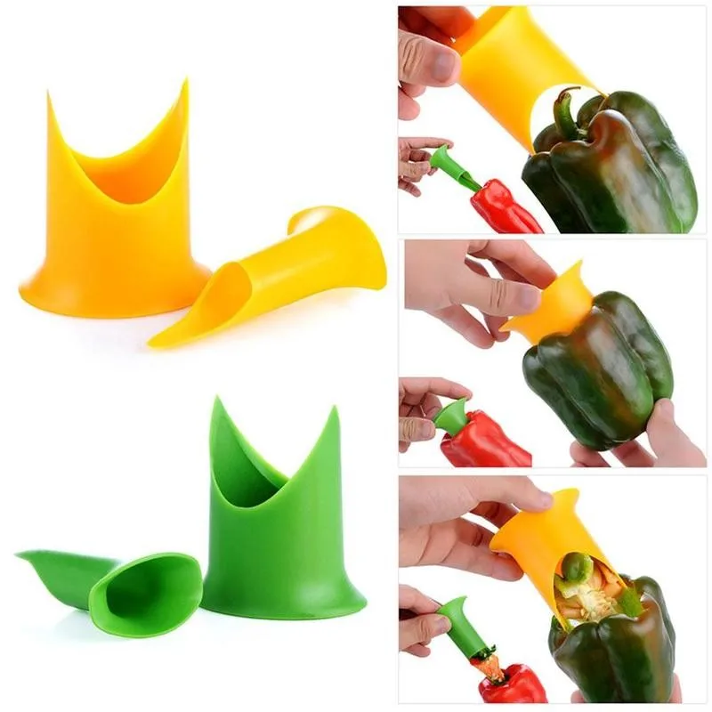 

2 In1 Jalapeno Corer Seed Remover Green Pepper Chilli Slicer Peeler Vegetables Utensil Fruit Cutter Kitchen Corer