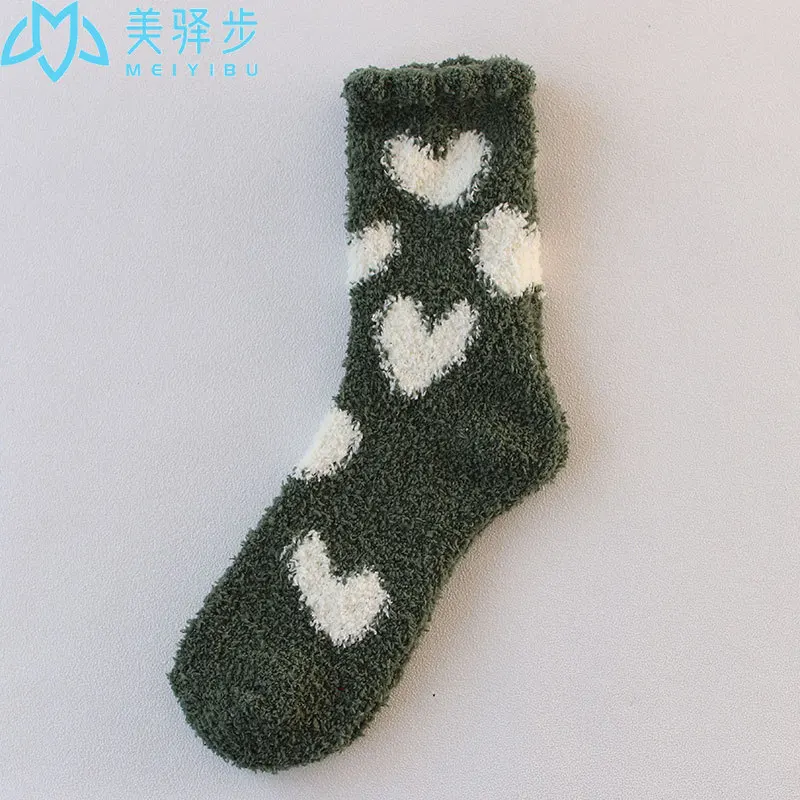20 Pairs Per Set Socks Autumn Winter Coral Velvet Socks Lovely Love Socks Hot Sales Winter Socks