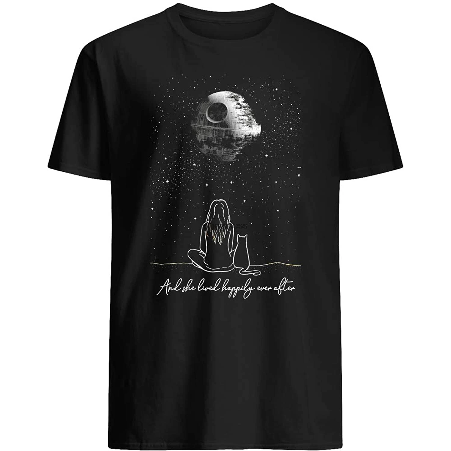 

#Death Star and she Lived Happily Ever After Sky Star Movie Star Film Wars Gift Fan Short-Sleeve Unisex T-Shirt Sweatshirt