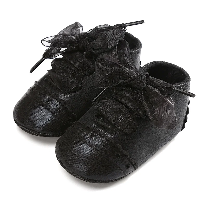 

Spring and Autumn Infant Pure Color Ribbon Soft-soled Toddler Shoes 0-18M Baby Boys and Girls Casual Comfortable Walking Shoes