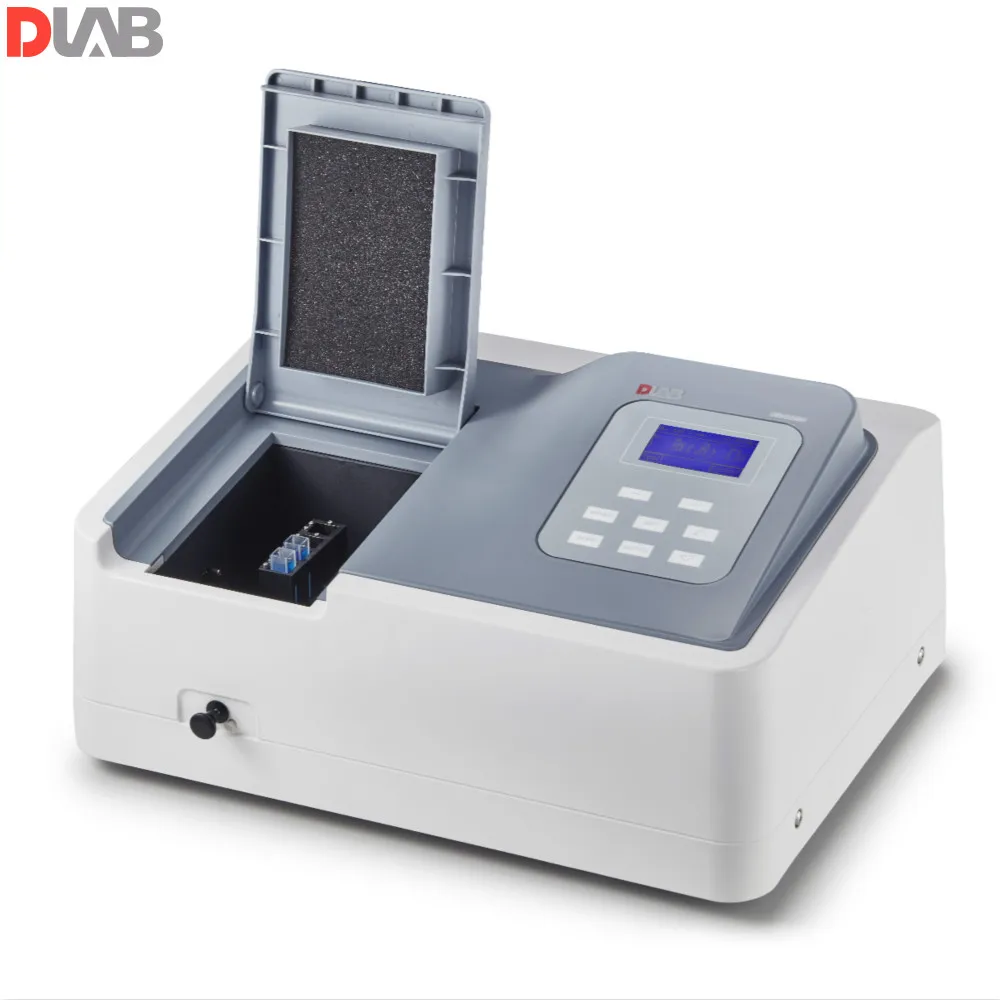 Однолучевой спектрофотометр Dlab SP-V1000 длина волны 325~ 1000 нм Вольфрамовая Лампа спектральная полоса пропускания 4,0 нм поставляется с 4 шт. кюветами