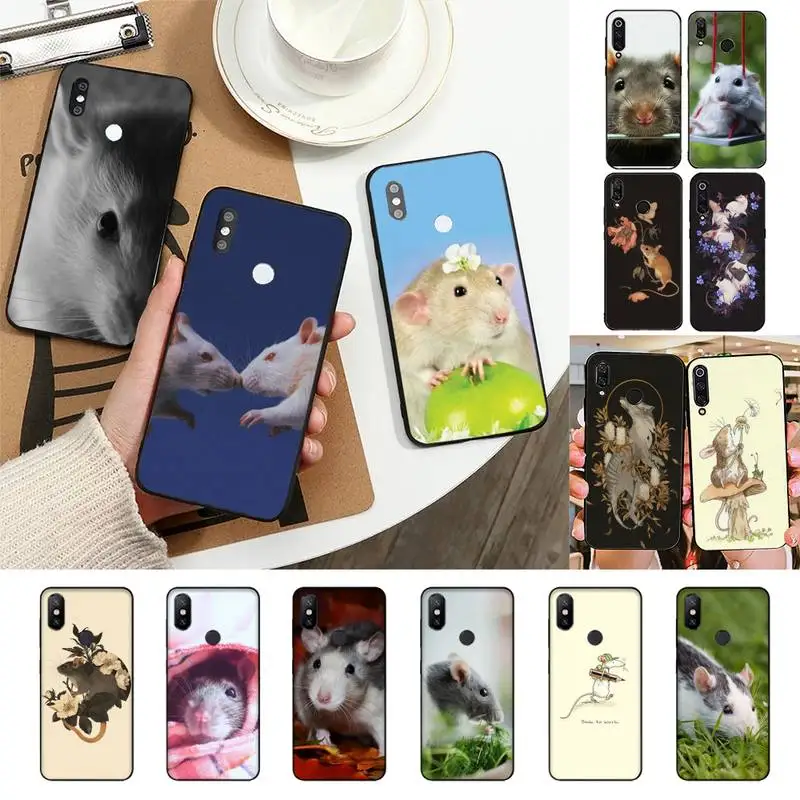 

TOPLBPCS Cute Mouse Rat Art Phone Case For Redmi Note 7 5 8A Note8pro 9Pro 8T Coque for note6pro Capa