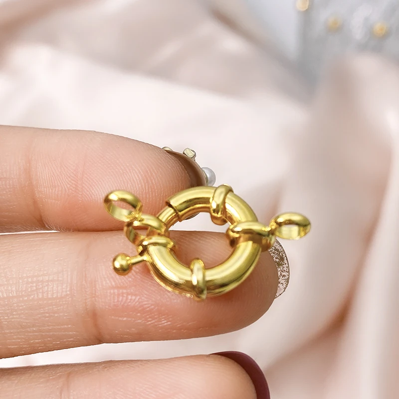 JUYA Wholesale 100 Pcs 15 mm Width Sailor Fastener Clasps Hooks For Jewelry Making Charm Connectors Handmade Jewelry Accessories