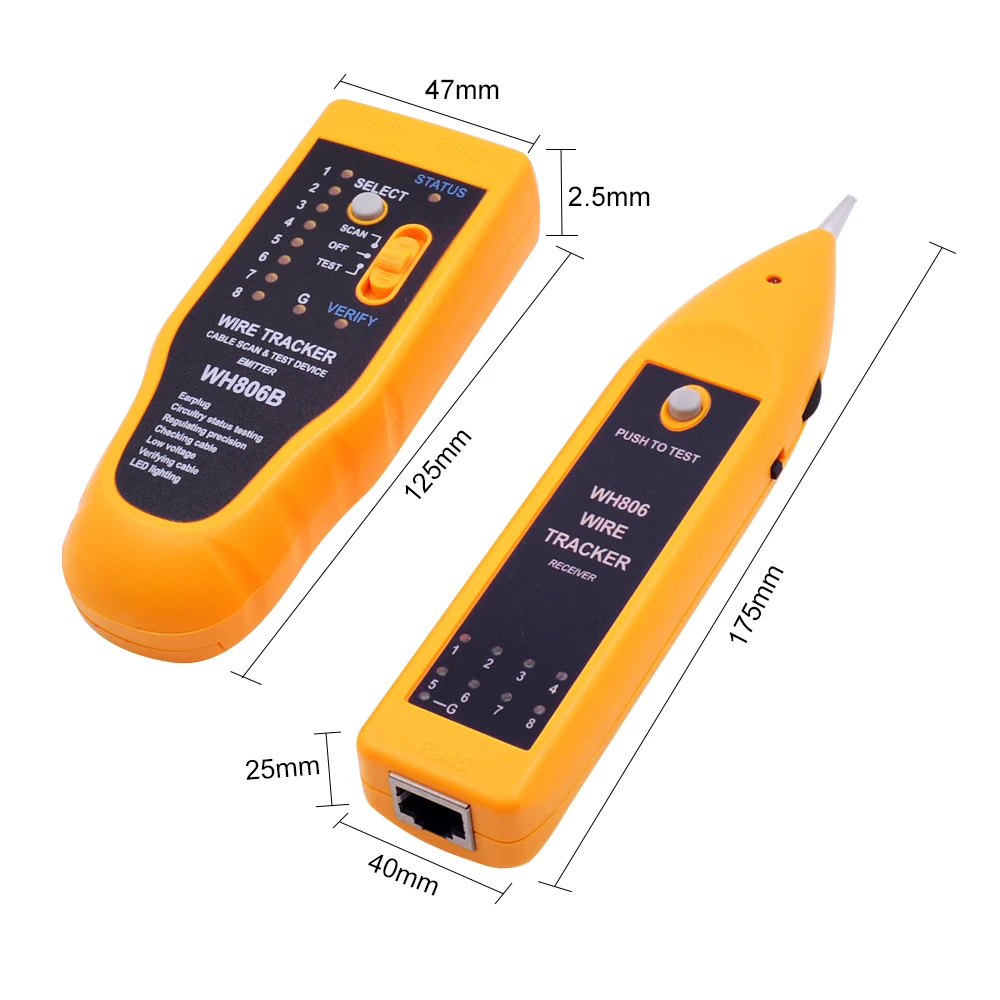 CHIPAL WH806B RJ11 RJ45 Cat5 Cat6 телефонный провод трекер тонер Ethernet LAN Сетевой кабель тестер