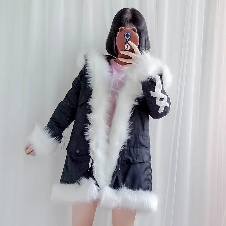 Зимнее японское готическое винтажное сладкое пальто в стиле &quotЛолита&quot