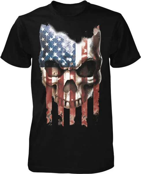 

Skull with Distressed American Flag, Freedom, Sacrifice Men's T-shirt