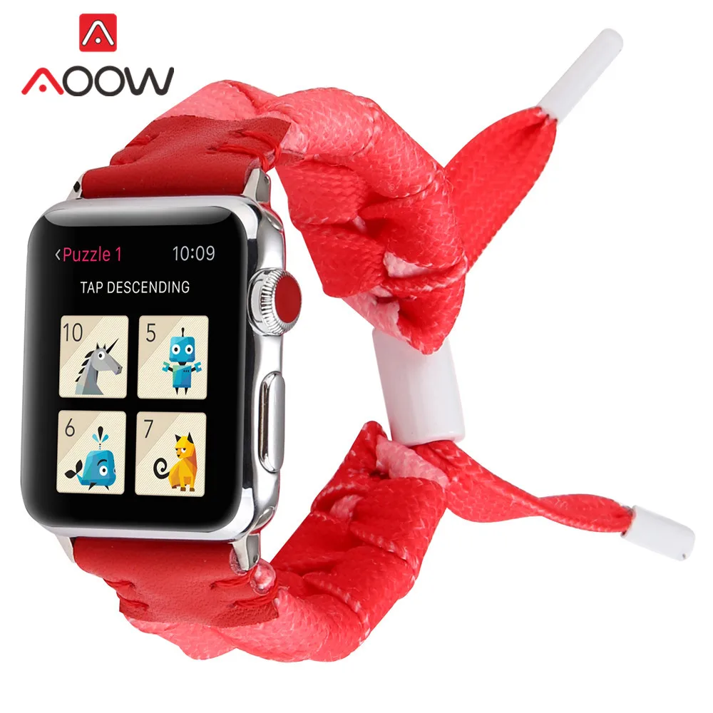 Ремешок нейлоновый кожаный для Apple Watch модный креативный браслет iwatch 1 2 3 4 38 мм 42 40