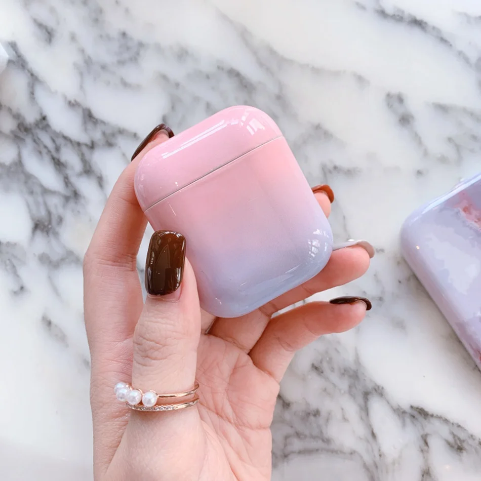 Чехол для наушников для Airpods 2 Чехол, роскошный мраморный чехол для наушников с авокадо для Apple Air Pods, защитный чехол для наушников, аксессуары