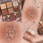 Палетка теней для век 9 цветов, блестящие жемчужно-Матовые акриловые прозрачные дизайнерские тени для век, Палетка теней для век, Косметика для макияжа