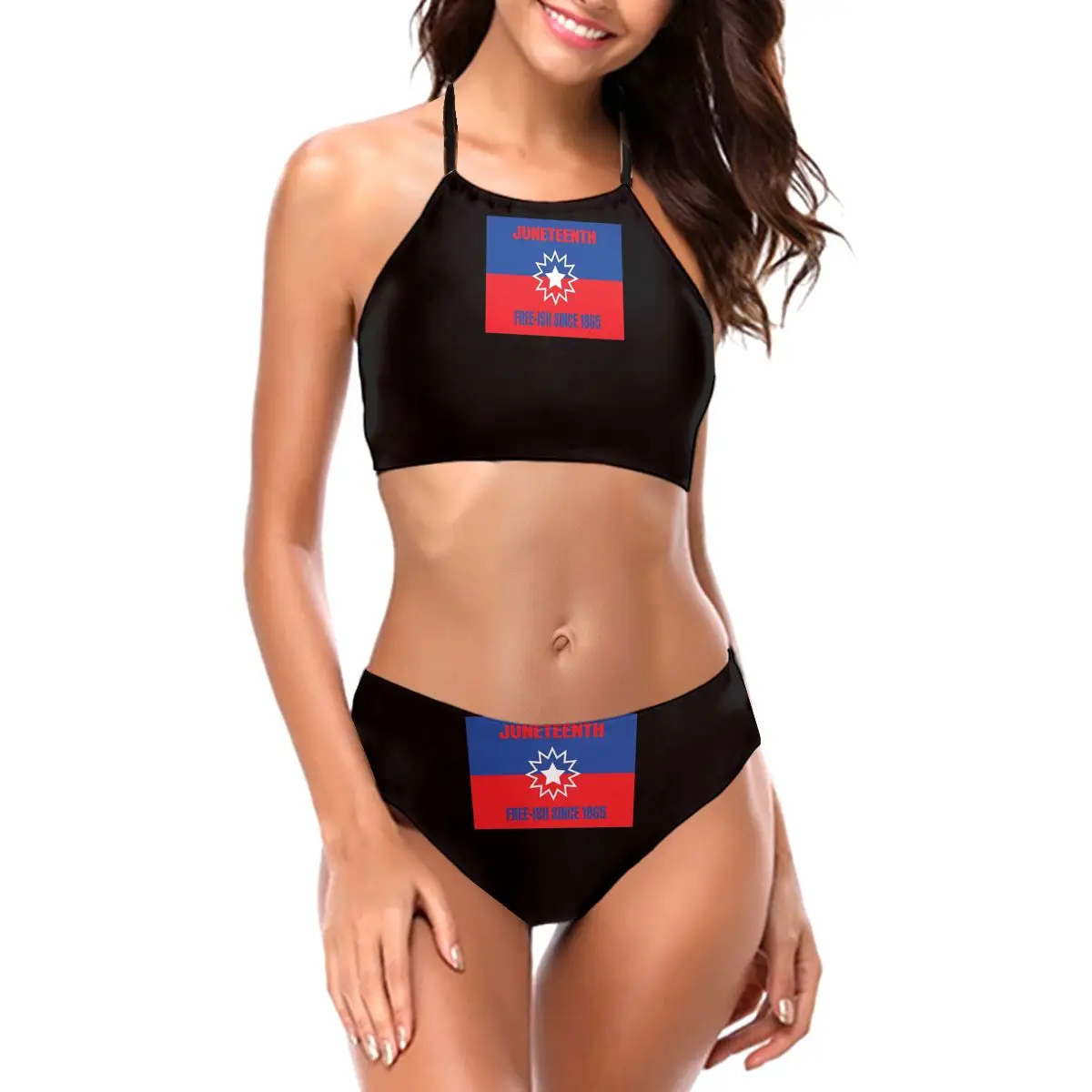 

Juneteenth Flag Bikinis Exotic Swimsuit Low Waist women's top Women Beach wear M1