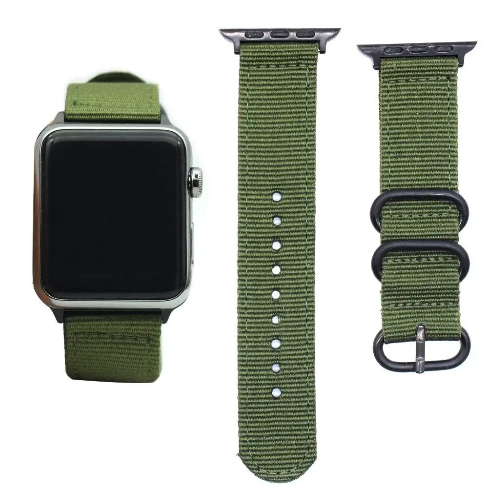 Green Нейлоновый ремешок для часов Apple Watch, ремешок для IWatch серии 1 2 3, ремешок 38 мм/42 мм, ремешок для наручных часов Apple Watch, 4 ремешка - Цвет ремешка: Green