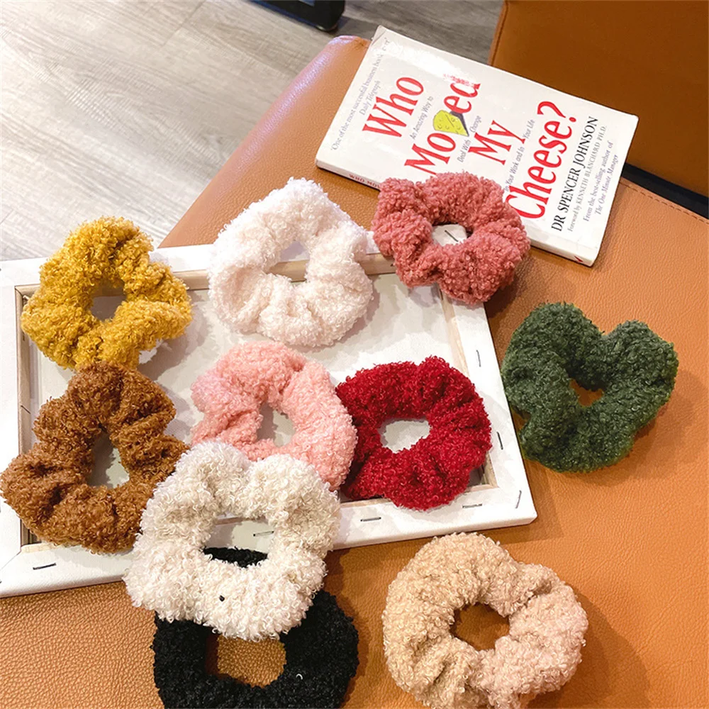 

Temperament lamb arge intestine hair ring autumn and winter plush girl simple wild tie rope accessories Valentines Day Gifts