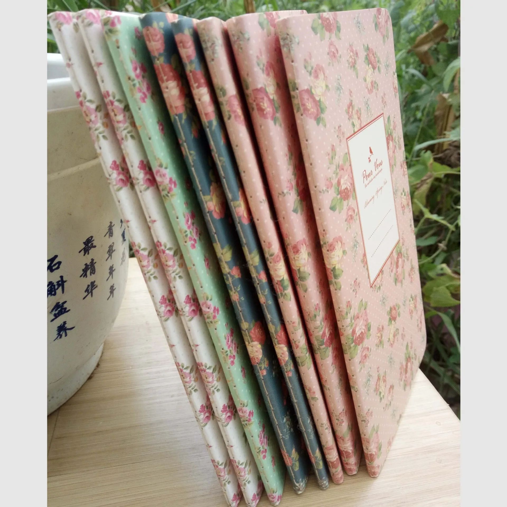 

9x13.7cm Small Flower Cover Notebook Portable 24 Sheets Blank Lined Paper Journal Diary Sketchbook for School Office Stationery
