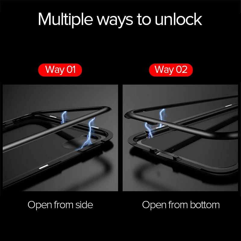 Встроенный металлический магнитный чехол для iPhone 11 Pro Max XS XR MAX стеклянный