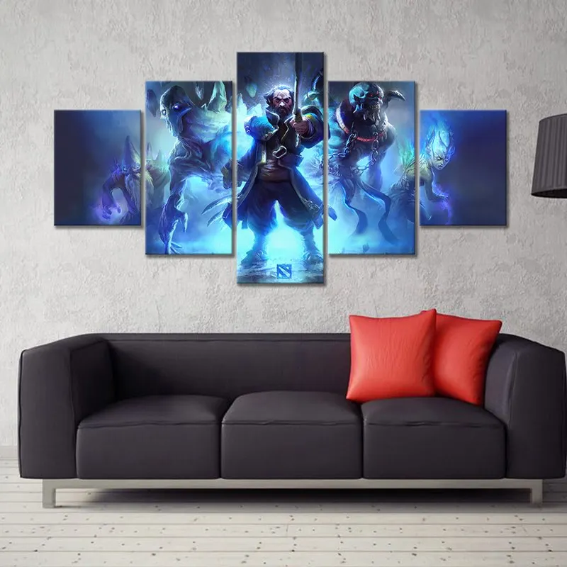 Картина на холсте 5 шт. HD Настенная картина Dota 2 видеоигры искусство Настенный