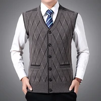 fashion brand sweaters men pullovers vest sleeveless slim fit jumpers knitwear autumn korean style casual clothing male