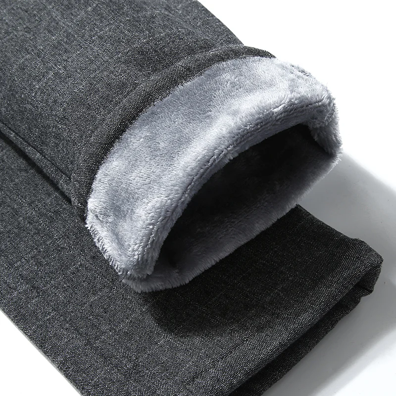 Брендовые мужские Зимние флисовые пушистые утепленные повседневные брюки