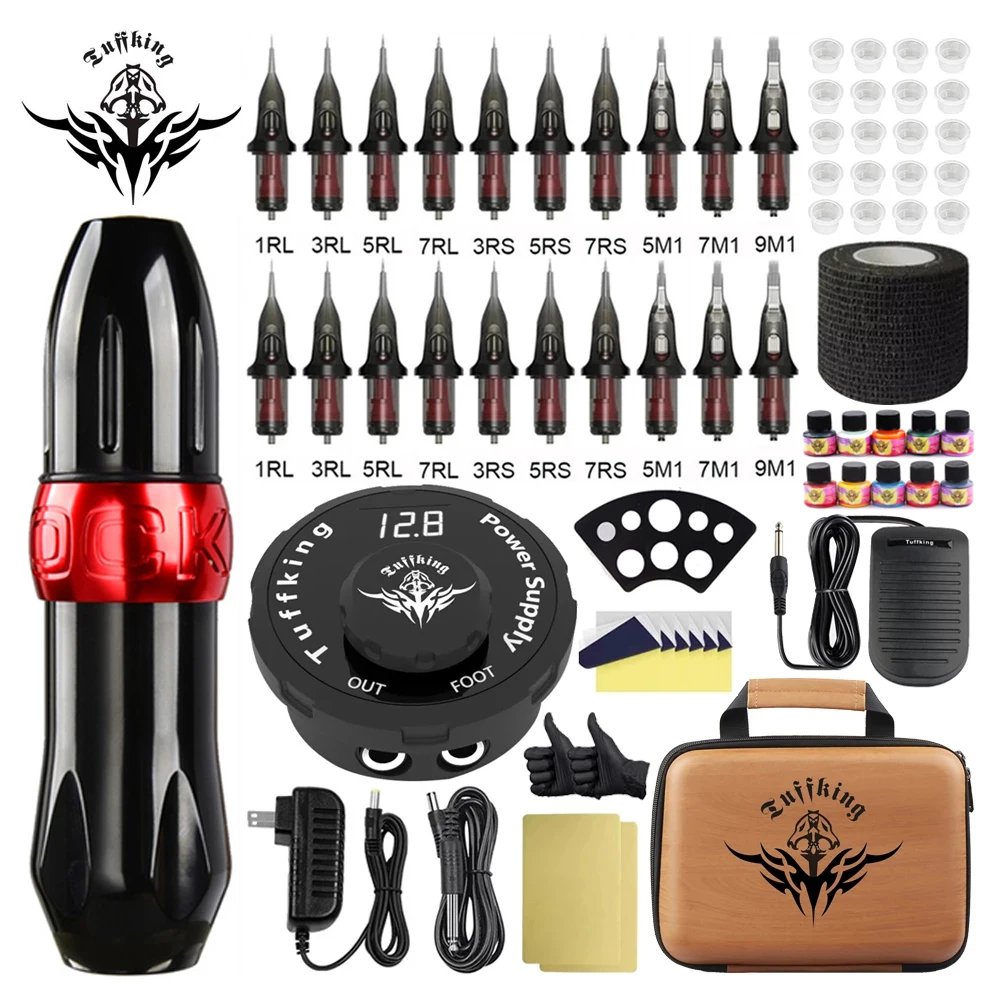 

Professional Tattoo Machine Kit Permanent Makeup Machine Set Tattoo Rotary Pen LCD Power Supply With Cartridge for Tattoo Artist