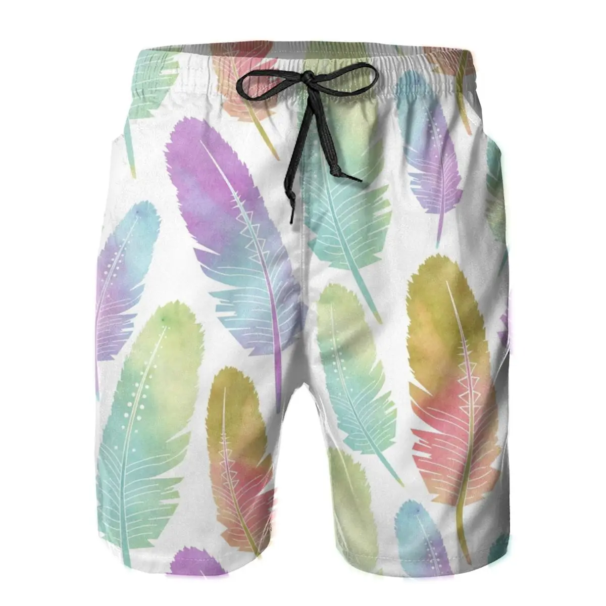 

Мужские спортивные штаны перо в стиле бохо серфинг пляжные плавки для плавания спортивные быстросохнущие сетчатые Повседневные Симпатичн...