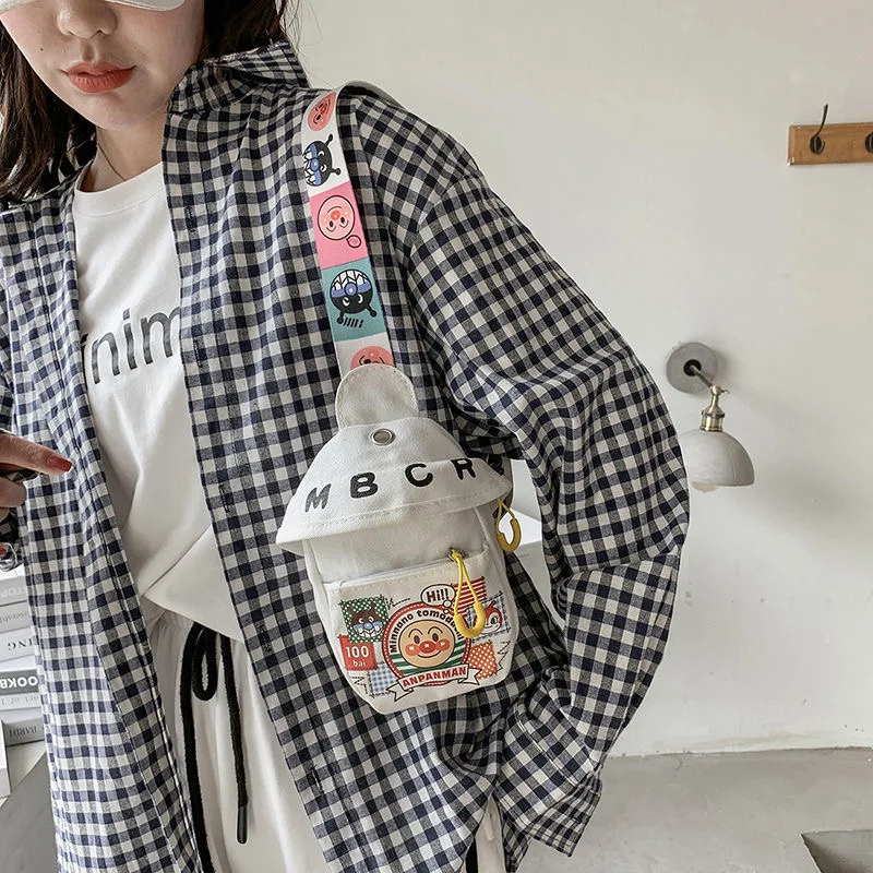 

2021 New Cartoon Canvas Ladies One-shoulder Messenger Bag Fashion Cute Duffy Bear Storage Girl Cosmetic Bag Student Chest Bag