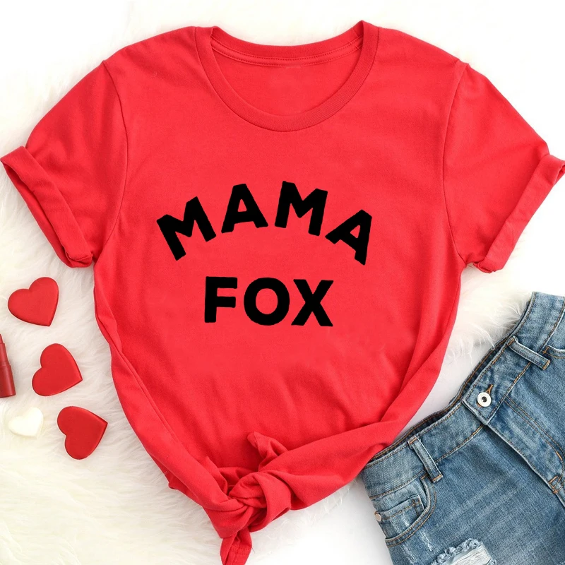 ZBBRDD Mama Fox/футболки, подарочные футболки на день матери, забавные креативные милые хлопковые футболки с буквенным принтом для женщин