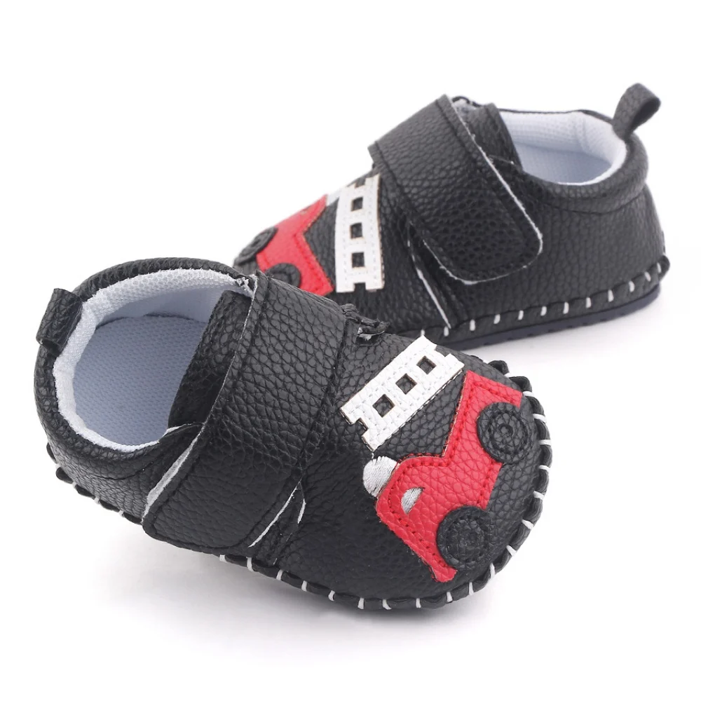 Обувь для новорожденных из ПУ кожи нескользящая Мягкая резиновая обувь с