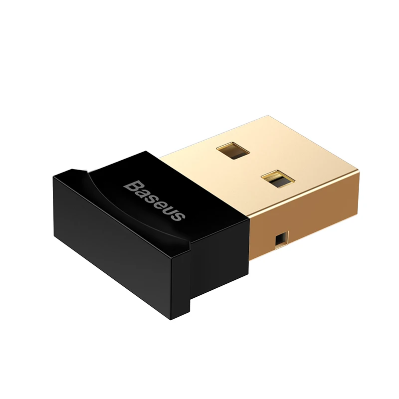 Black Baseus USB Bluetooth адаптер ключ для компьютера ПК PS4 мышь Aux аудио Bluetooth 4,0 4,2 5,0 музыкальный приемник с динамиком передатчик - Цвет: Black