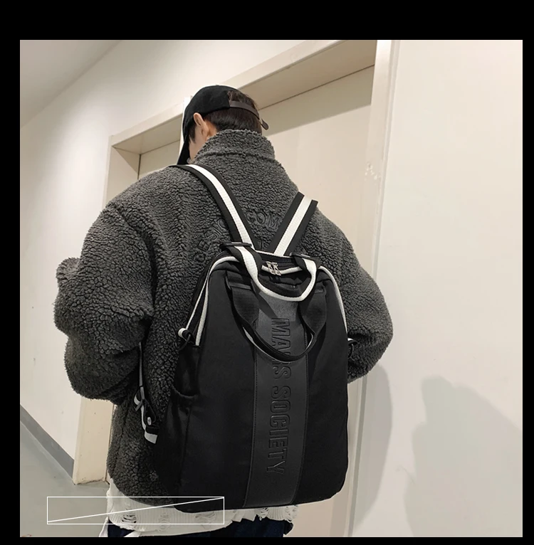 

BB091 Trending college student backpack female business casual personality men's backpack