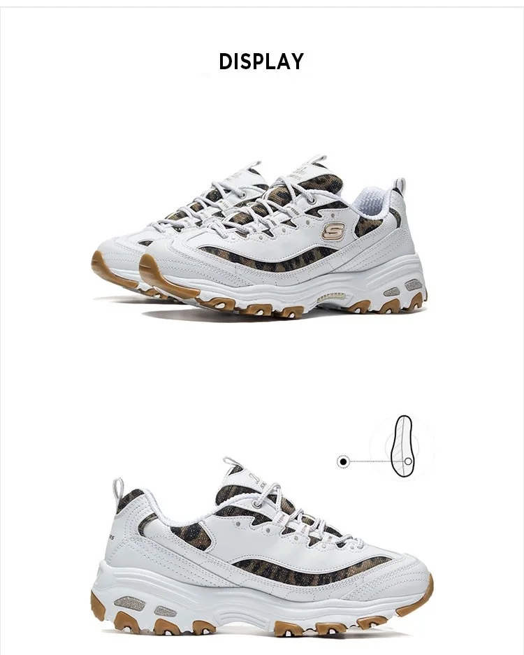 Skechers D'lites/Женская обувь; Платформа для ходьбы; обувь для папы; удобная сетчатая Уличная обувь; zapatillas deporte mujer; 13148-BKW