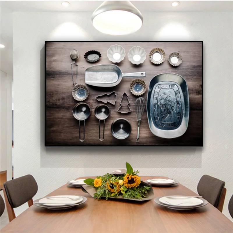 

Кухонная посуда форма плакат Большой размер один предмет печать HD Картина Современный дом столовая настенное искусство картина холст