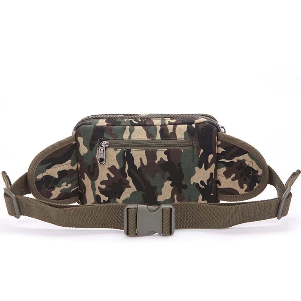 

New fashion camouflage canvas diagonal waist bag multi-layer practical casual men's multi-function cash register bag Canvas