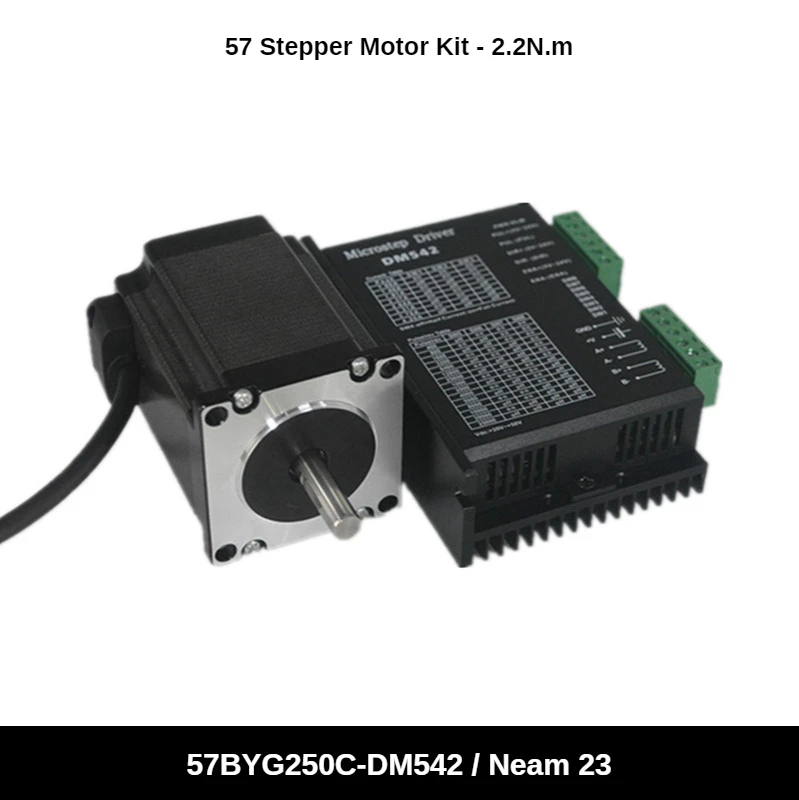 

Комплект шагового двигателя NEMA24/57, 2,2 нм, 57BYG250C, 76 мм, 24 В постоянного тока, 3 А + Драйвер DM542, 4,2 А, 20-50 В постоянного тока, для контроллера ЧПУ, при...