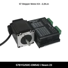 Комплект шагового двигателя NEMA2457, 2,2 нм, 57BYG250C, 76 мм, 24 В постоянного тока, 3 А + Драйвер DM542, 4,2 А, 20-50 В постоянного тока, для контроллера ЧПУ, привода лазерного оборудования