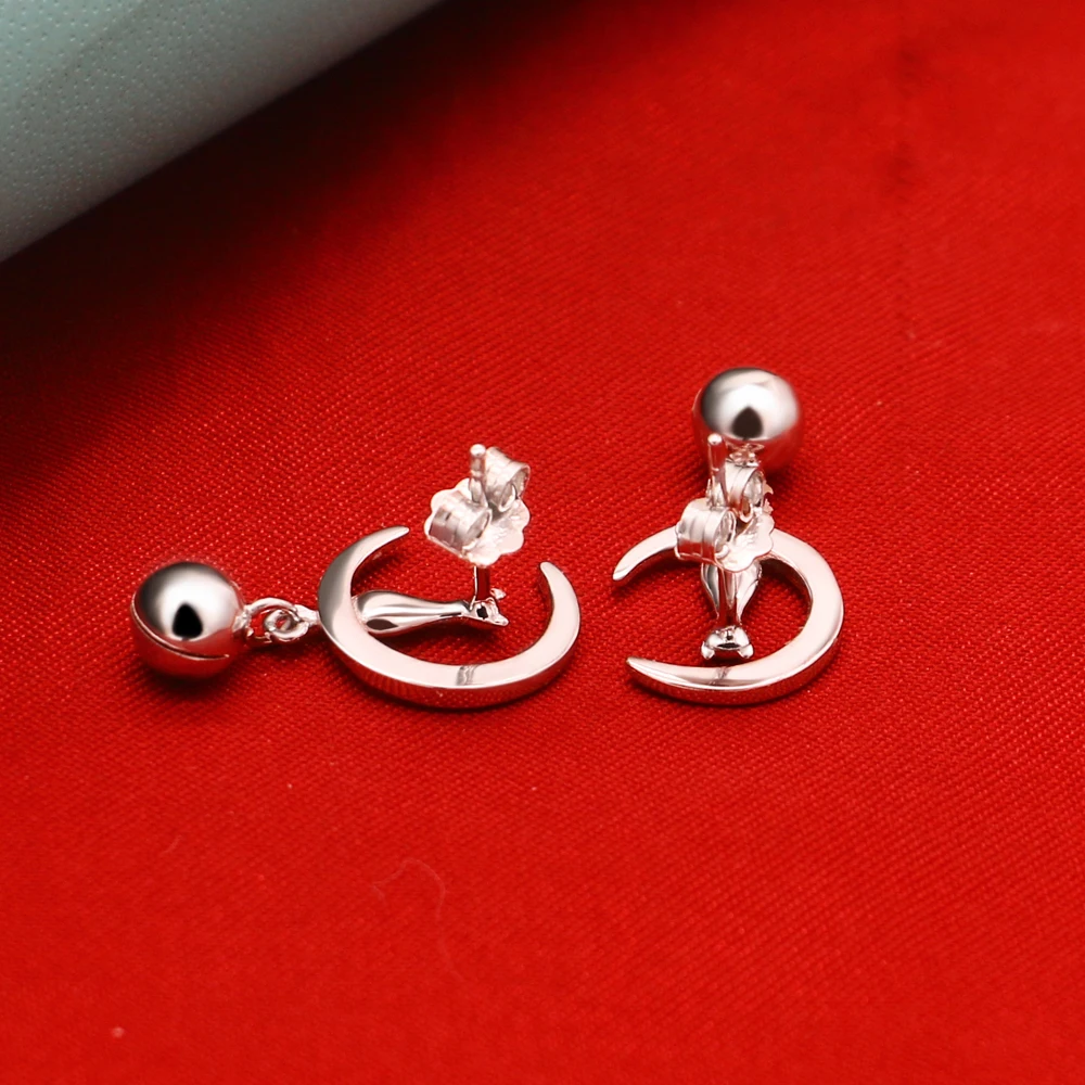 Луна кошка чудесная Божья коровка 925 серебро серьги гвоздики для женщин