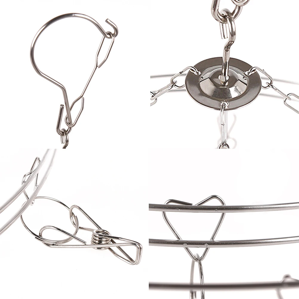 

Round Stainless Steel Socks Rack Underwear Drying Hanger Peg with 20Pcs Clips hangers for clothes