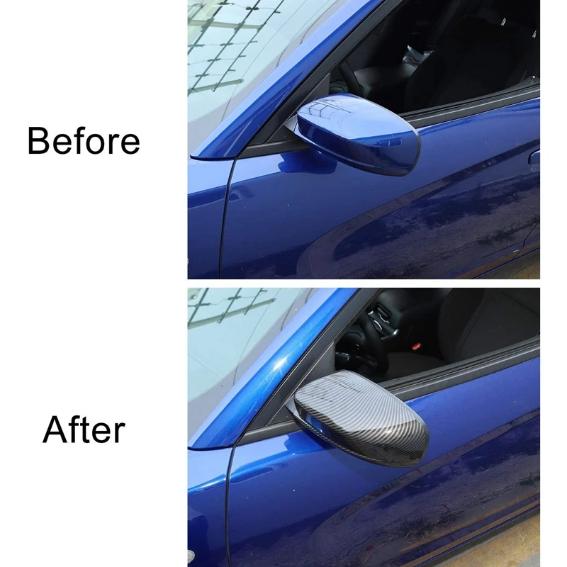 for 2011-2021 Dodge Charger Rearview Mirror &amp Door Handle Cover Decoration Trim Sticker ABS Carbon Fiber 6Pcs | Автомобили и