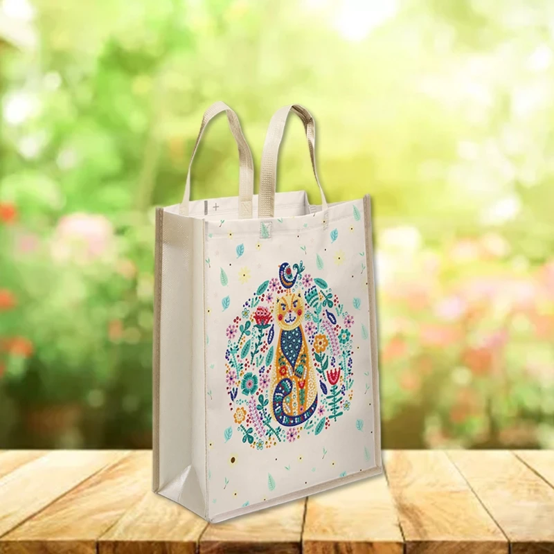 

066F 5D DIY Resin Painting Tote Bag Reusable Grocery Bags Daily Shopping Handbag