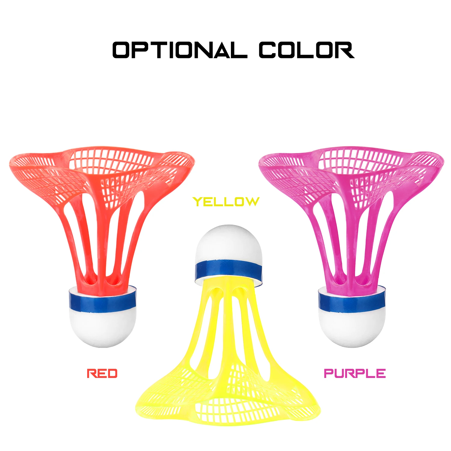 3pcs/Pack Outdoor Badminton Airshuttle Plastic Nylon Ball for Training 3 Pcs Feather Shuttlecock Birdies Resistance To Wind | Спорт и