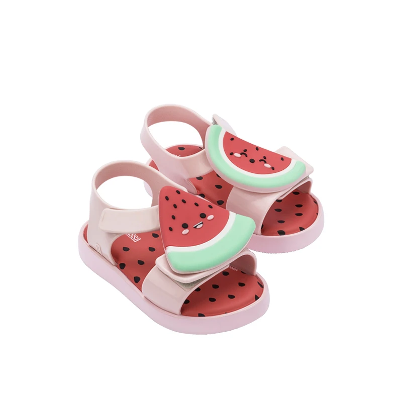 Melissa сандалии детей прозрачная Платье с принтом арбуз Брюки для маленьких