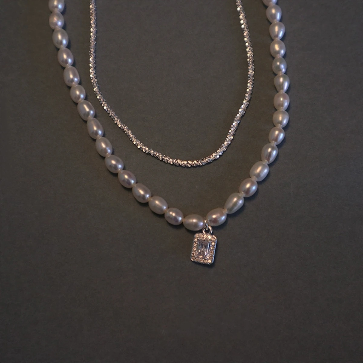 

Woman 925 Silver Pearl Choker Necklace