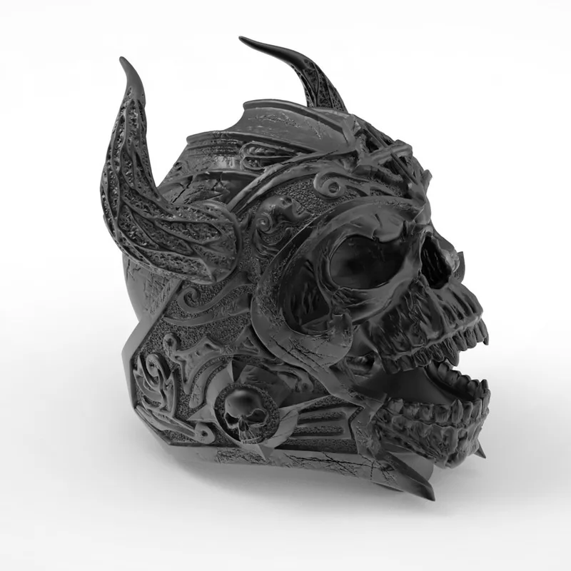 На каждый день 3 цвета Мужская голова быка и Рог кольцо с черепом из нержавеющей