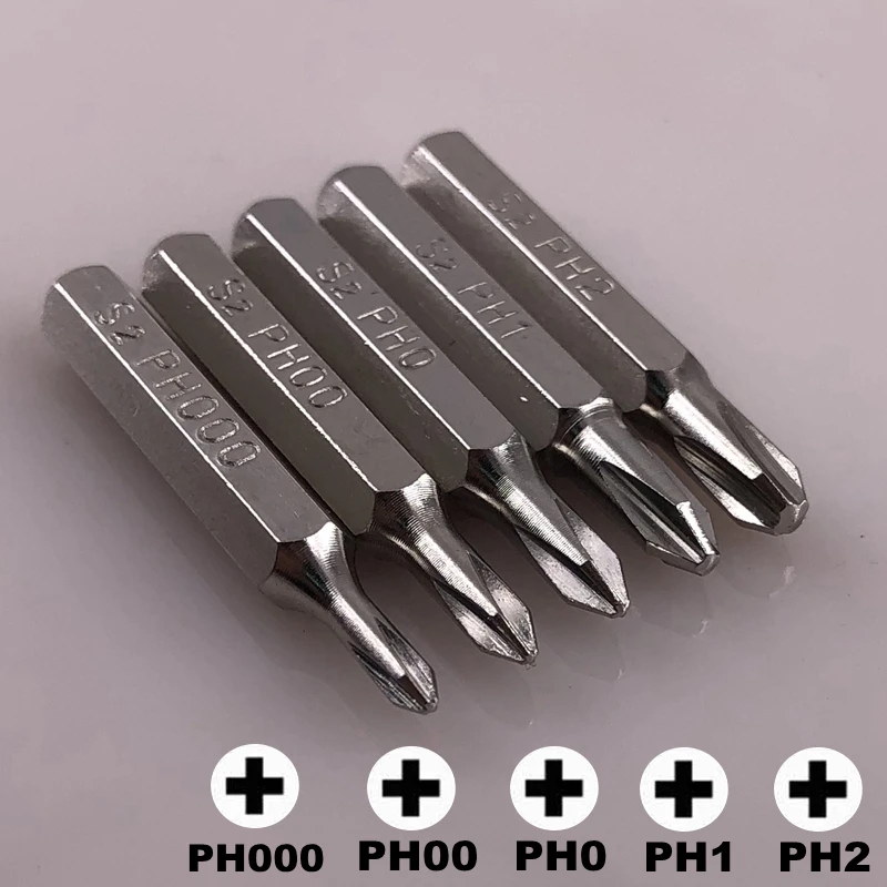 Отвертка phillips PH000 PH00 PH0 PH1 PH2 5 шт. биты H4 × 28 мм 4 3/25 дюйма инструменты для ремонта