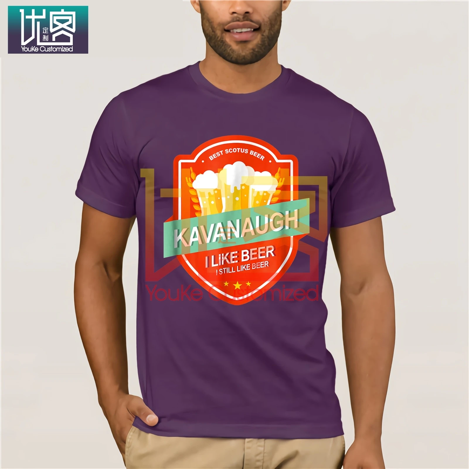 Pro Trump Kavanaugh Shirt I Like Beer Humor Tee 100% Cotton Tops Graphic Amazing short sleeves unique | Мужская одежда