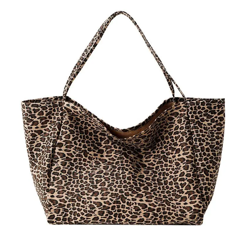 

Women Canvas Shoulder Bag Simple Tote Bag Fashion Leopard Print Female Bags Ladies Large Capacity Luxury Handbags Shopper Summer
