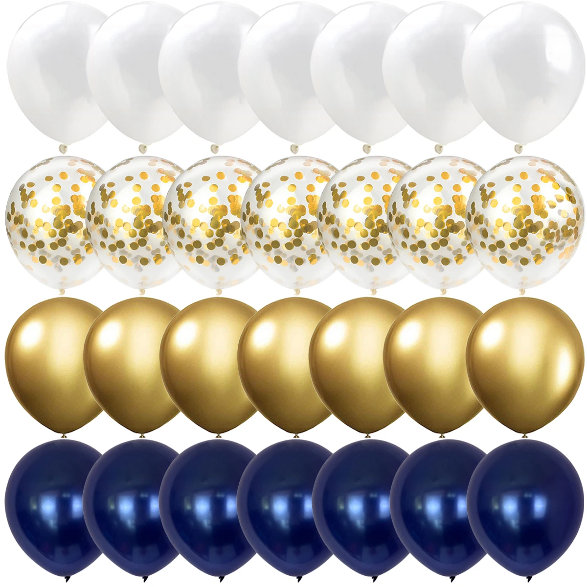 

Синие золотые латексные шары с конфетти